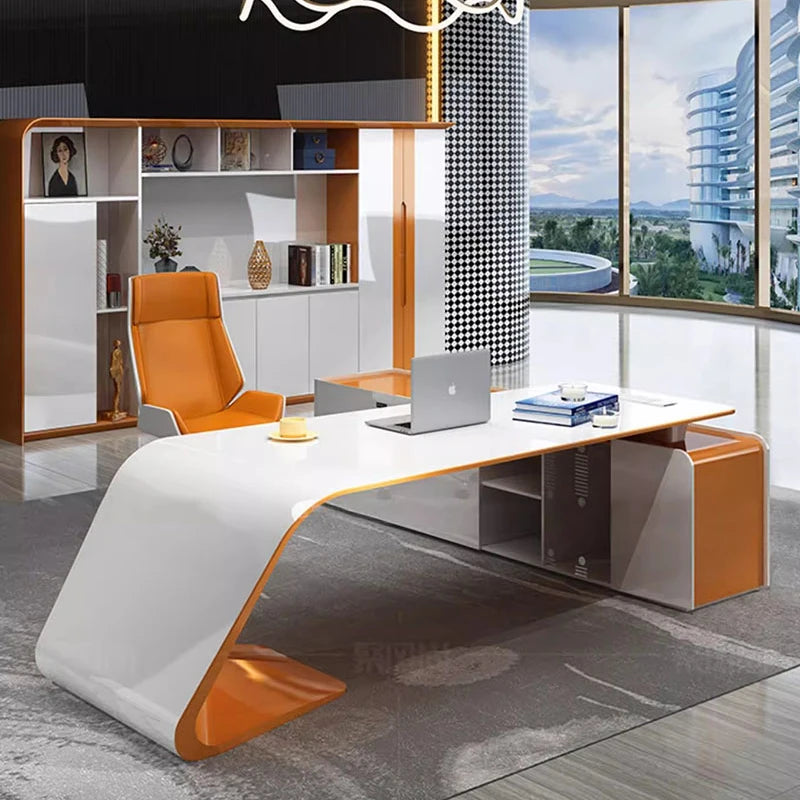 Executive Storage Office Desks Boss Workstation Minimalist Designer L Shaped Office Desk Modern Mesas De Escritorio Furnitures