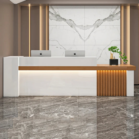 Reception Counter Reception Desk Cosmetics Hairdressing Executive Office Desk Curved Comptoir De Reception Modern Furniture