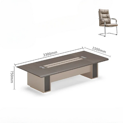 Conference table, long table, simple and modern negotiation, table and chair combination meeting room, large rectangle.