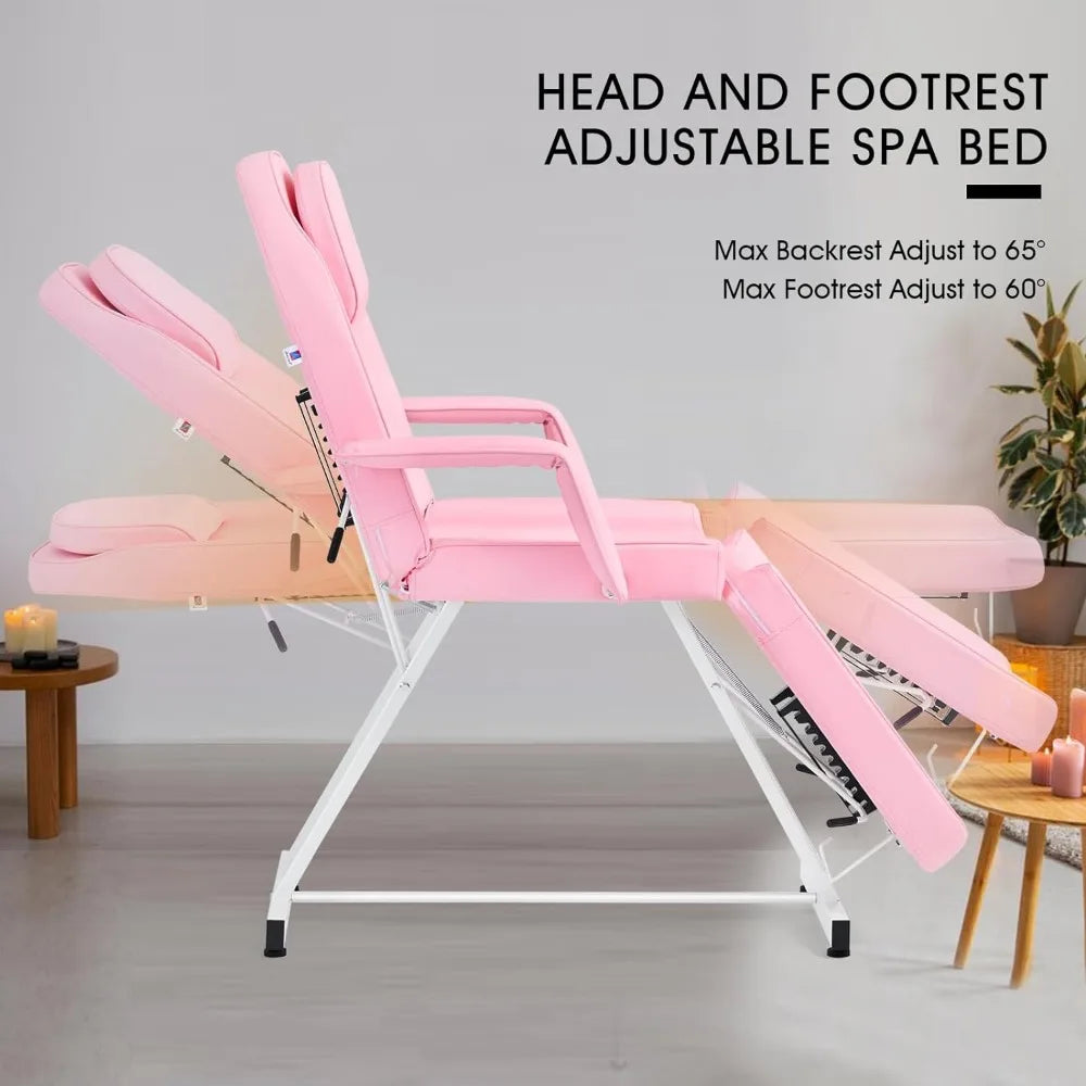 Facial Bed Massage Table Adjustable Tattoo Chair W/Free Barber Bed Spa Chair Salon Massage Equipment Tattoo Bed Salon Chair