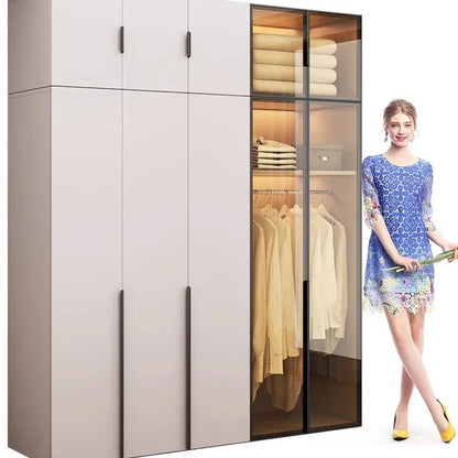 European Modern Clothes Wardrobe Bedroom Waterproof Luxury Hotel Shelf Wardrobe Living Room Dressers Roperos Hotel Furniture