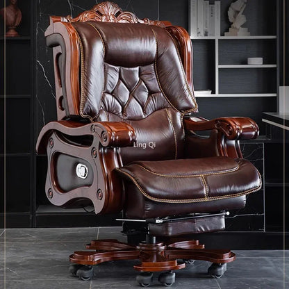 Home Long Sitting Office Chair Rotatable Leather Luxury Executive Gaming Chair Ergonomic Comfy Cadeira Gamer Office Furniture