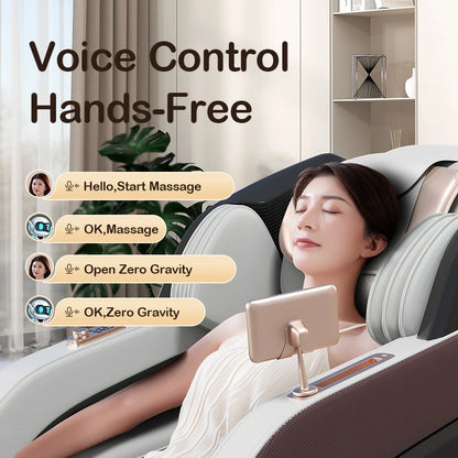 Jare V9 Full Body 4d Zero Gravity Electric Price Leather Parts Luxury Heating Massage Chair Jade Massage Head Touch screen