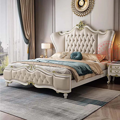 King Size Marriage Bed European Aesthetic Modern Luxury Bed Bedroom Multifunctional Camas De Casal De Luxo Home Furniture