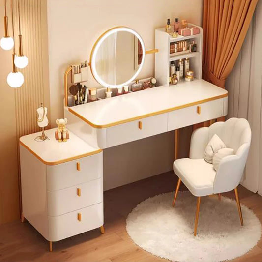 White Luxury Dressing Table Elegant Classic Nordic Storage Dressing Table Simple Modern Meuble Coiffeuse Chambre Furniture