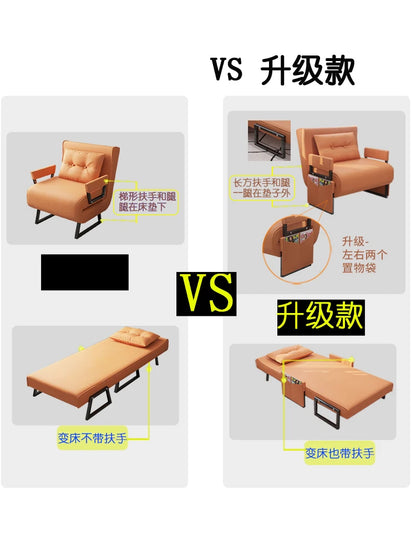 Single folding bed bedroom study small apartment Nordic technology cloth sofa bed folding dual-use