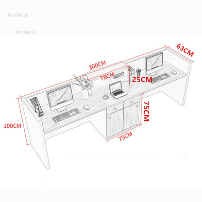 Company Reception Desks Modern Office Furniture Consulting Service Table Beauty Salon Reception Desk Simple Shop Cashier Counter