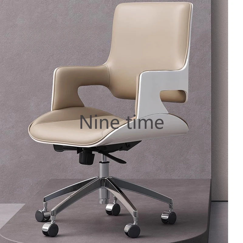 Swivel Leather Office Chairs Armchair Mobile Boss Massage Clients Computer Chair Designer Salon Sillas De Oficina Furnitures