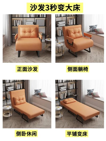 Single folding bed bedroom study small apartment Nordic technology cloth sofa bed folding dual-use