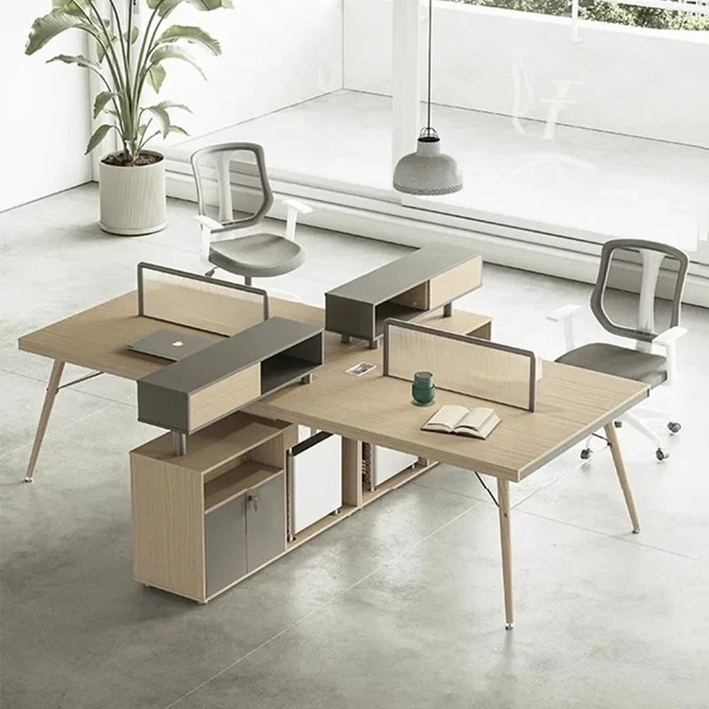 Modern Workflow Office Desk Executive Storage Desktop Organization Makeup Office Desk Workbench Scrivania LegnoFurniture HDH