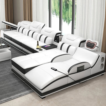 Luxury Modern Sofa Leather Massage Reclining Sectional Couch Lounge Daybed Canape Salon De Luxe Living Room Furniture