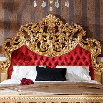 European style palace solid wood bed Italian French luxury cloth carving double bed villa large family furniture customization