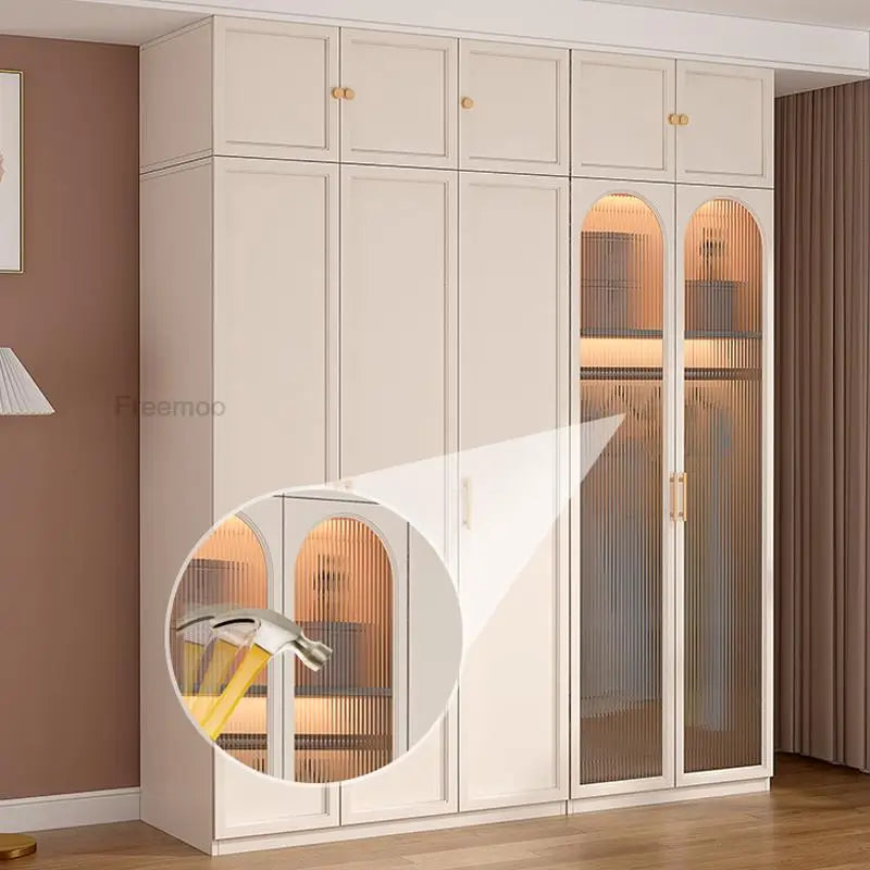 Luxury Closet For Clothes Bedroom Furniture Wardrobes In White Multi-Space Storage Locker With Drawers Home Furniture Cabinet