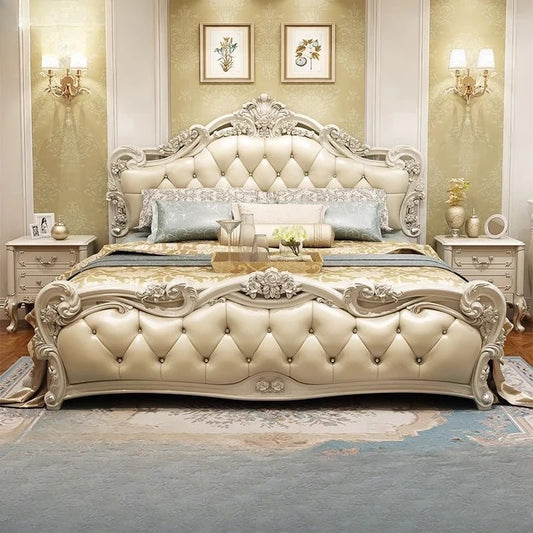 Luxury Queen Double Bed Nordic Wood High End Twin Frame Double Bed Girl Sleeping Letti Matrimoniali Furniture For Bedroom