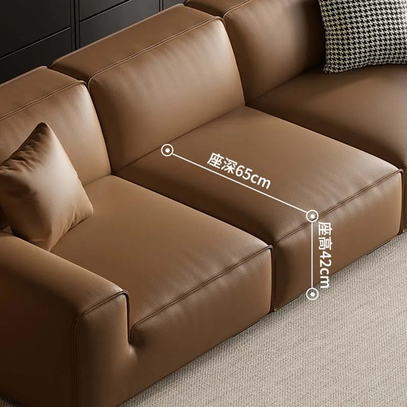 European Living Room Sofa Genuine Leather Luxury Modular Sofa Comfortable Lounge Divano Soggiorno Di Lusso Modern Furniture