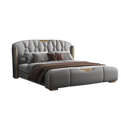 Wood Aesthetic Couple Bed King Size Luxury Multifunctional Bedroom Bed Storage Space Cama De Casal Luxuosa Home Furniture