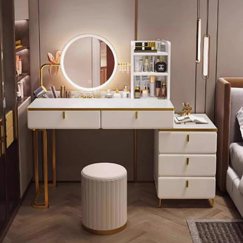 White Luxury Dressing Table Elegant Classic Nordic Storage Dressing Table Simple Modern Meuble Coiffeuse Chambre Furniture