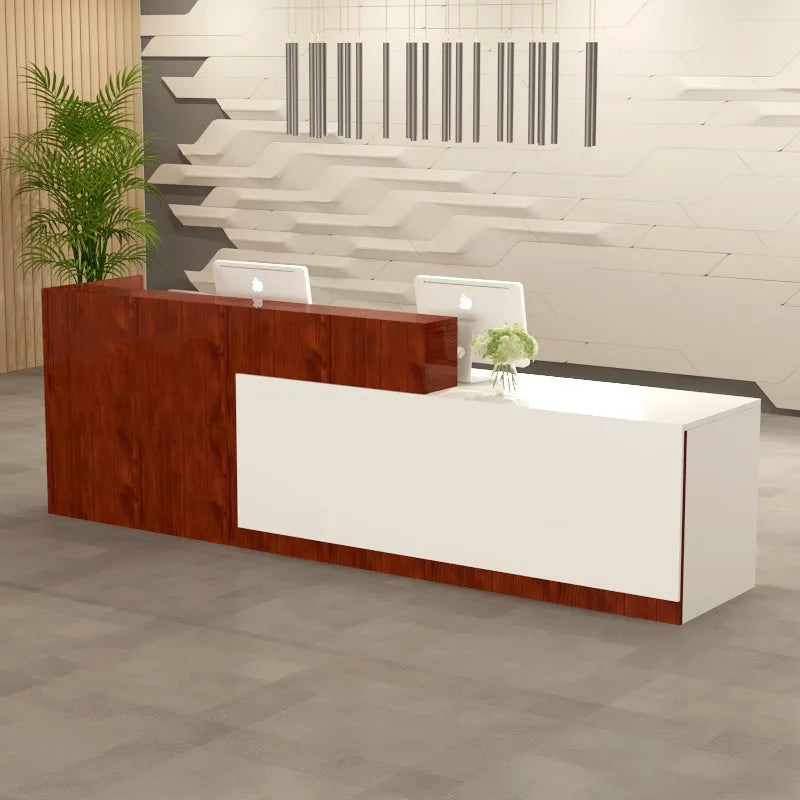 Wood Counter Reception Desk Tall Display Cabinet Office Cashier Reception Desk Beauty Salon Mostrador Tienda De Ropa Furniture