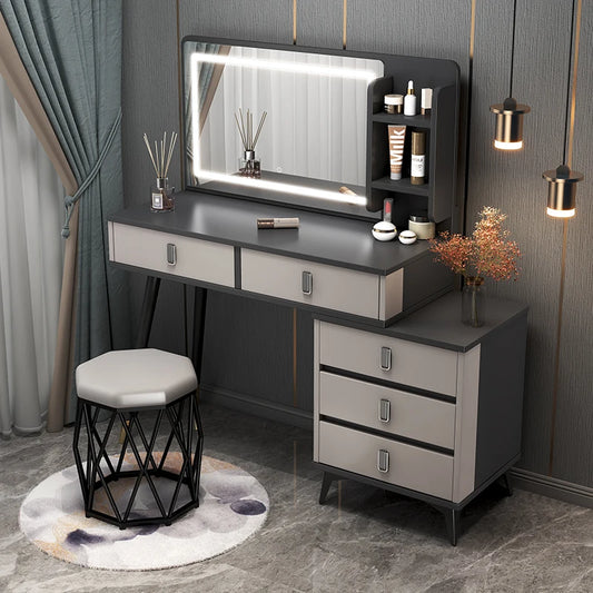 Luxury Grey Dressing Table Mirror Bedroom Cheap European Dressing Table Girls Organizer Penteadeira Para Quarto Furniture