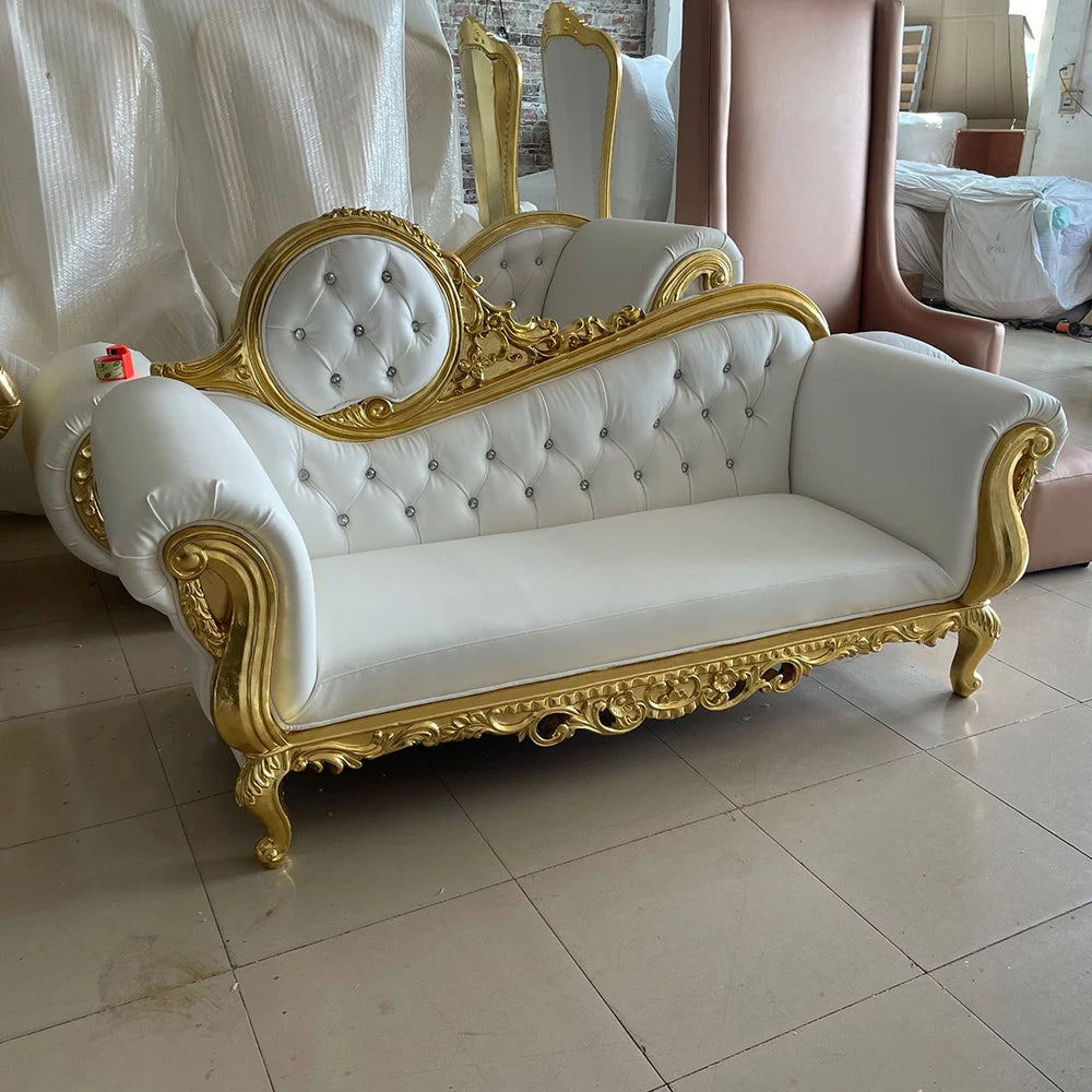 Hot recommend Luxury wedding royal loveseat sofa bride and groom throne chair