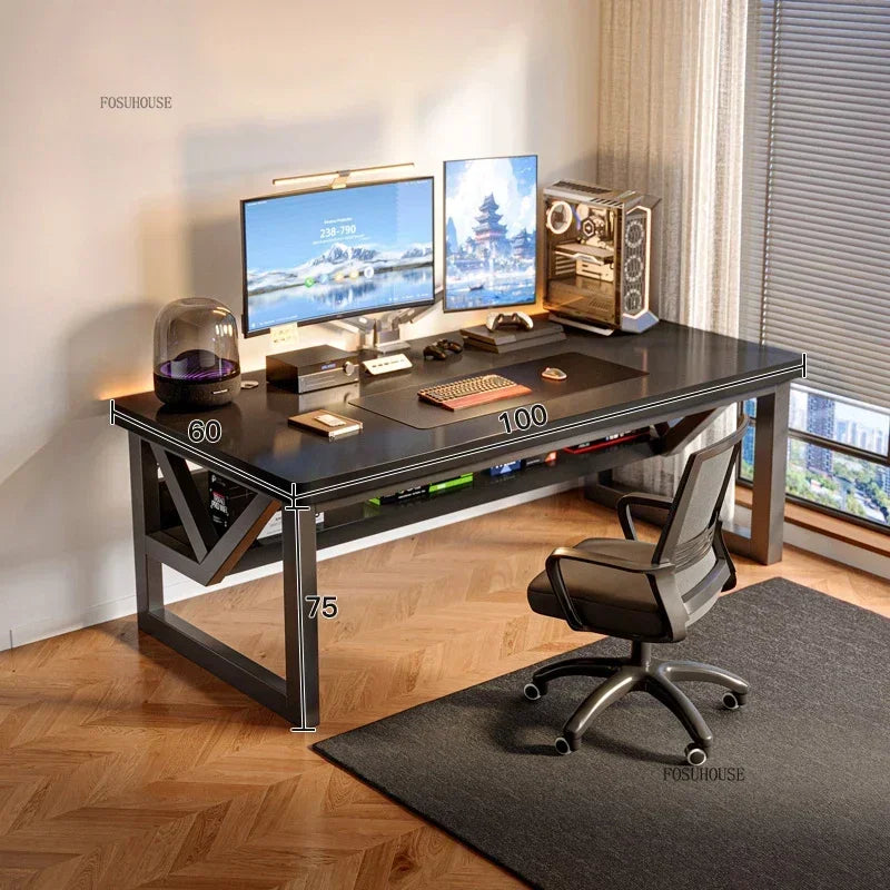 European Wooden Computer Desks Desktop Household Desk Rectangular Bedroom Double Table E-sports Gaming Table Simple Office Desks