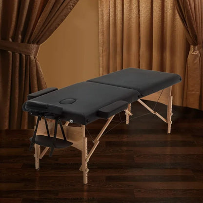 2 Fold 73 Inch Long 28 Inch Wide,Lash Massage Table Height Adjustable Spa PU Portable Salon Bed with Carry Case