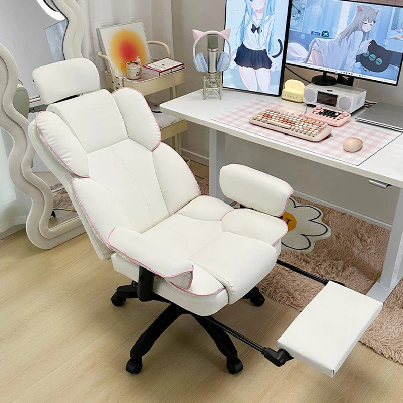 Luxairy Executive Office Chair Armpad Fancy White Design Comfy Mobile Chair Ergonomic Modern Sillas De Oficina Office Furniture