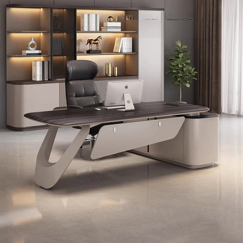 Computer Drawers Office Desk Writing Storage Workstation Designer Corner Executive Office Desk Luxury Mesa Escritorio Furniture