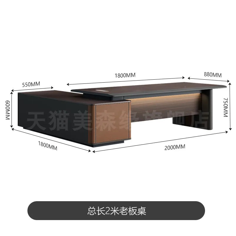 Reception Wooden Office Desk Executive Black Black Luxury Standing Desk Height Escritorio Para Compuradora Modern Furniture