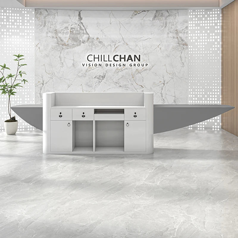 Modern Design Curve Front Desk Reception Counter Simplicity Cashier Counter Desk Beauty Pulpito Para Igreja Luxury Furniture