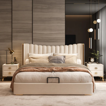 Elegant Modern Double Bed Luxury Storage King Size Bed Comferter Italian Cama Matrimonial Bedroom Set Furniture