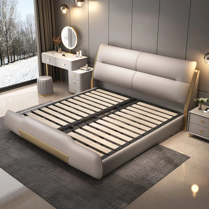 Leather Luxury Double Bed Elegant Modern King Size Bed Comferter Italian Cama De Casal Bedroom Set Furniture