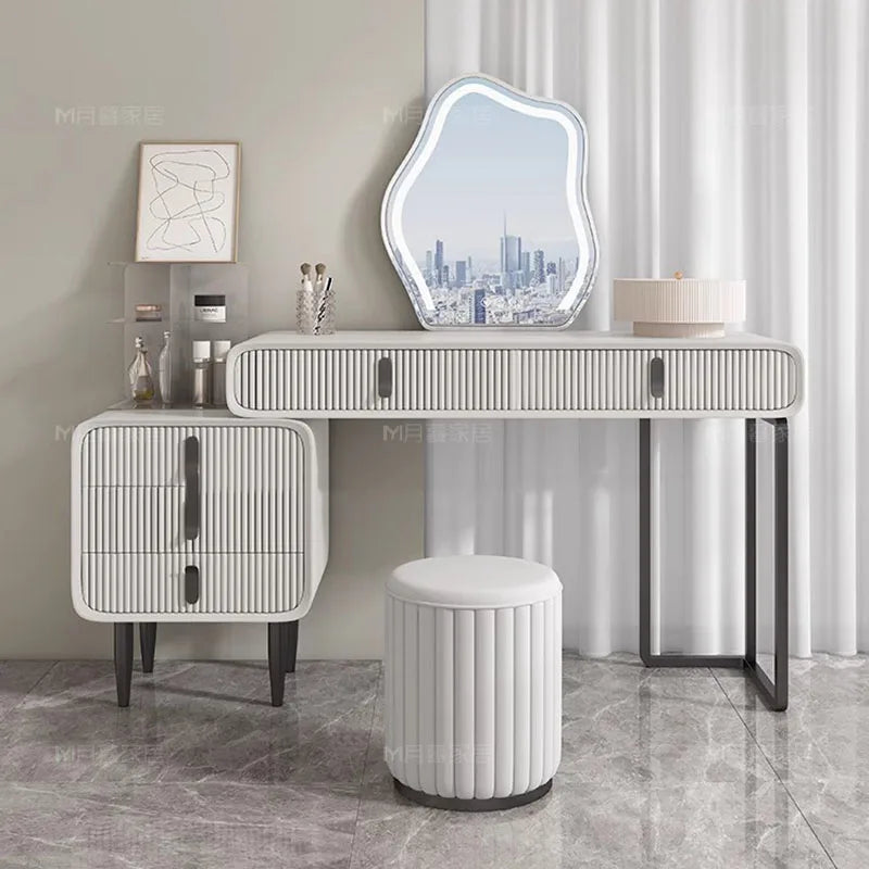 Bedroom Luxury Dressing Table Mirror White Girls Drawer Dressing Table European Salon Make Up Tocador De Maquillaje Furniture