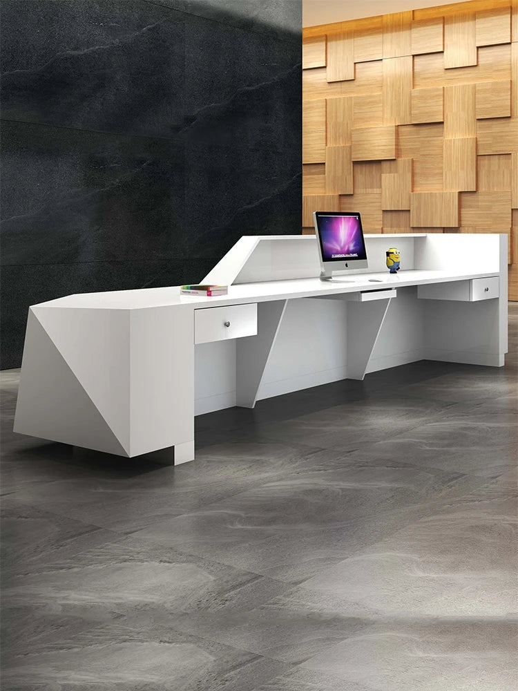 2024 Commercial Office Furniture Hotel Front Desk Reception Curved Cool Counter Bar Reception Desk Beauty Salon Reception Table