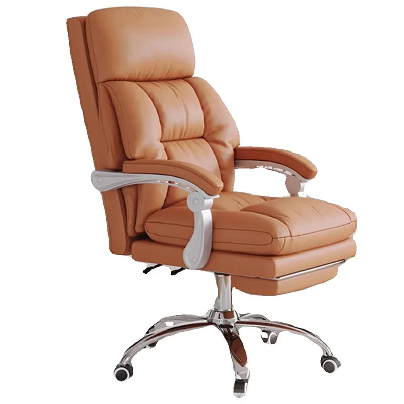 Faux Leather Support Office Chair Modern Luxairy Designer Ergonomic Chair Mobile Comfy Rolling Silla De Oficina Office Furniture