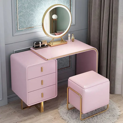 Luxury Modern Dressing Table Bedroom Computer Pink Console Makeup Dressing Table Drawer Comoda Pra Quarto Toilet Furniture