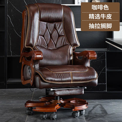 Leather Executive Office Chair Lumbar Back Support Executive Office Chair Computer Comfortable Silla Oficina Home Furniture