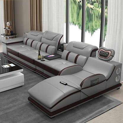 Luxury Modern Sofa Leather Massage Reclining Sectional Couch Lounge Daybed Canape Salon De Luxe Living Room Furniture