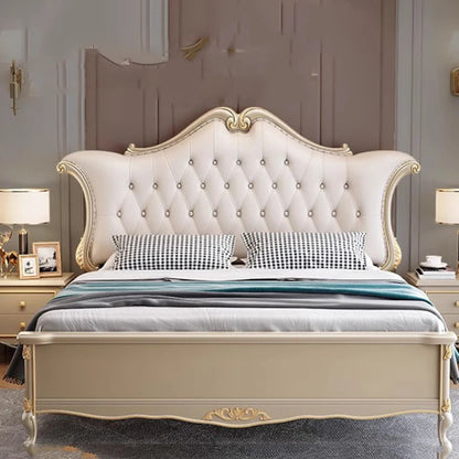 Queen Unique European Double Bed Luxury Royal Twin Frame Double Bed King Size Modern Letti Matrimoniali Bedroom Furniture