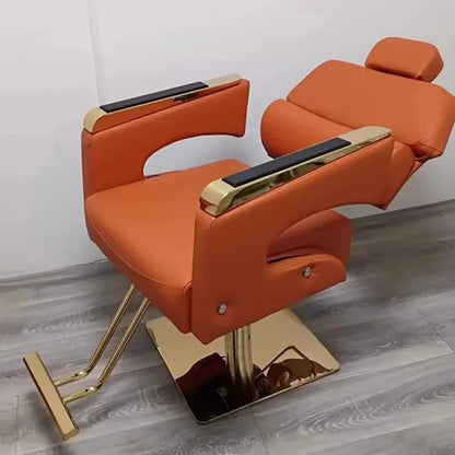 Barbershop Luxury Salon Chair Leather Reclinable Hairdressing Swivel Salon Chair Barber Equipment Silla De Barbero Furniture