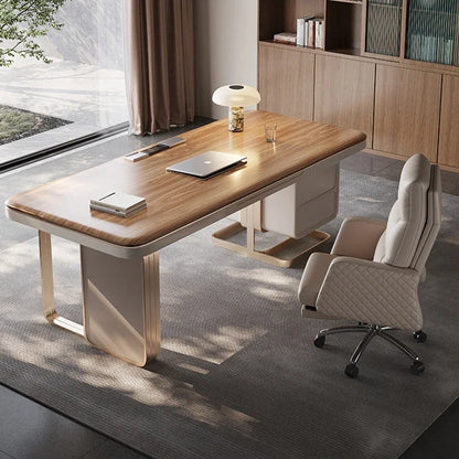 Solid Wood Office Desk Luxury Modern Home Designer Home Nordic Study Computer Desk Work Work Mesa Office Furniture Executive