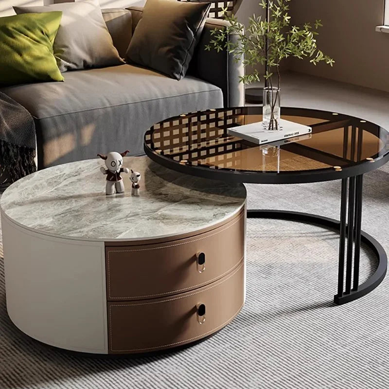 Living Room Storage Coffee Tables Luxury Round Wood Nordic Coffee Tables Design Modern Muebles Para El Hogar Home Furniture