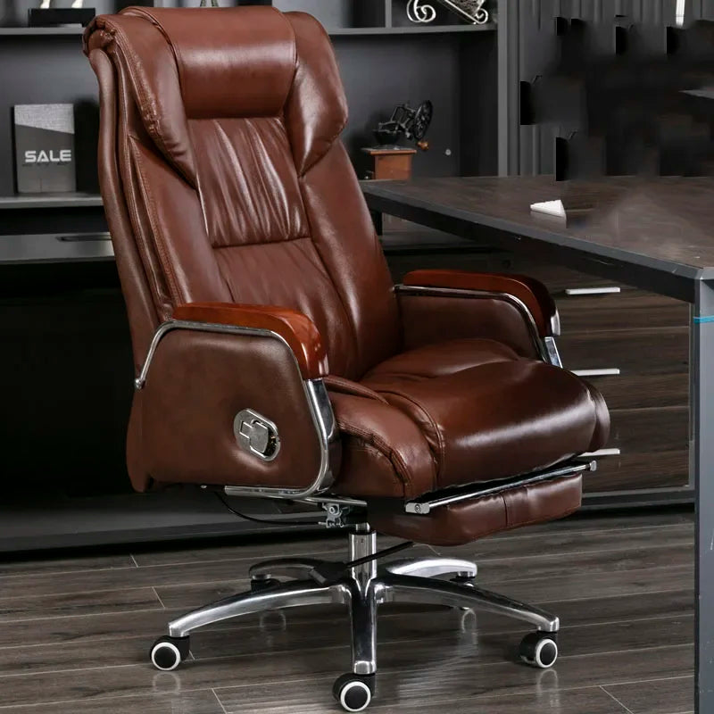 Leather Comfy Office Chair Reading Cushion Luxury Ergonomic Computer Floor Desk Chair Study Sillas De Oficina Rome Furniture