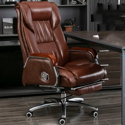 Leather Comfy Office Chair Reading Cushion Luxury Ergonomic Computer Floor Desk Chair Study Sillas De Oficina Rome Furniture