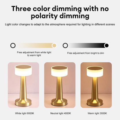 Retro Table Lamp Metal Touch Dimming