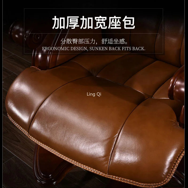 Designer Luxury Office Chair Durable Leather Brown Meditation Gaming Chair Ergonomic Computer Cadeira Gamer Game Chair Furniture