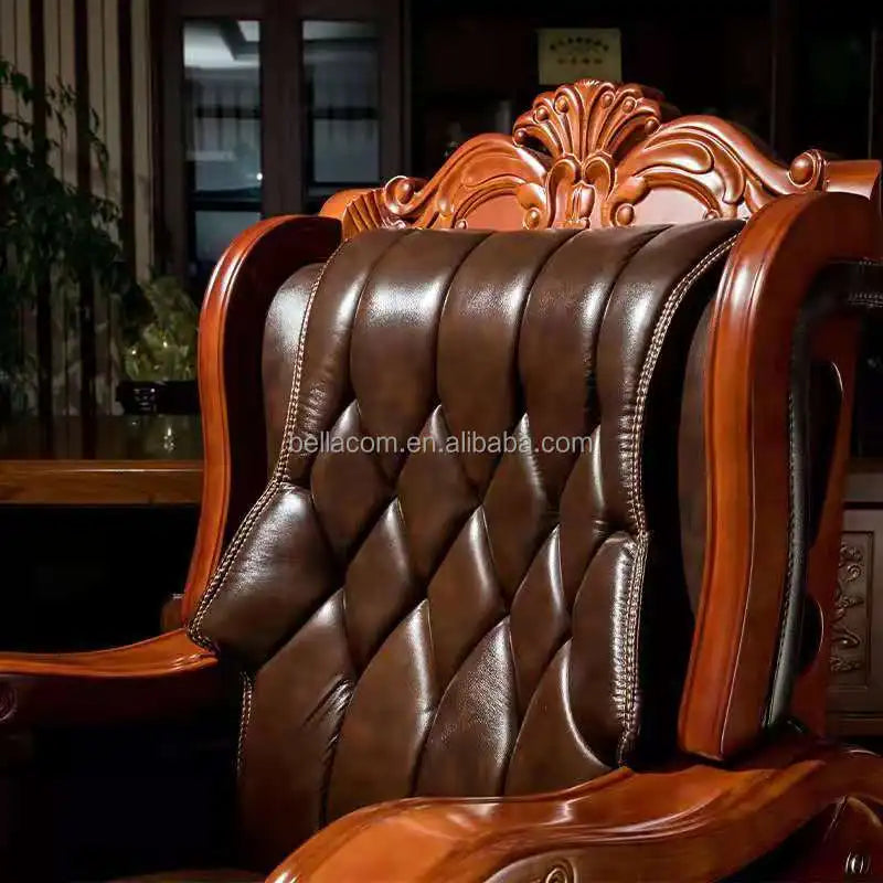 Wholesale ergonomic antique adjustable height executive leather swivel boss office desk chair