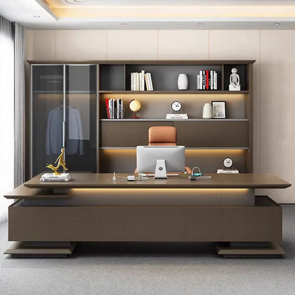 Luxury Drawers Office Desks L Shaped Storage Desktops Executive Organizer Computer Shelf Computer Mesas De Escritorio Furniture