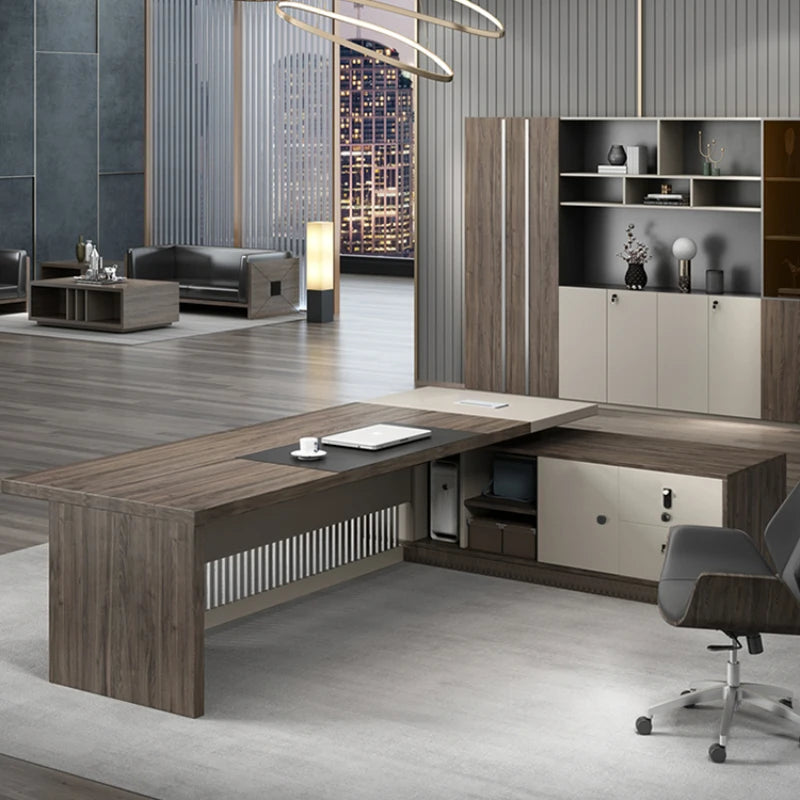 Wood Storage Office Desks Executive Computer Work Writing Office Desks Corner Modern Bureau Meuble Office Furniture WN50OD