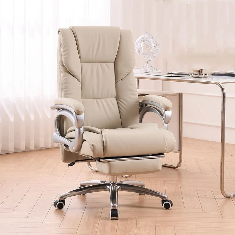 Leather Office Chair Dinning Comfortable Salon Ergonomic Gaming Chair Arm Vanity Study Cadeira Para Escritorio Furniture